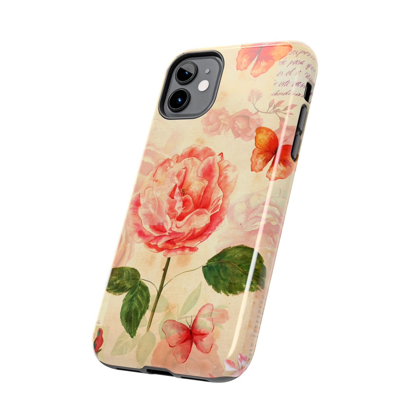 Vintage Rose & Butterflies Tough Phone Case