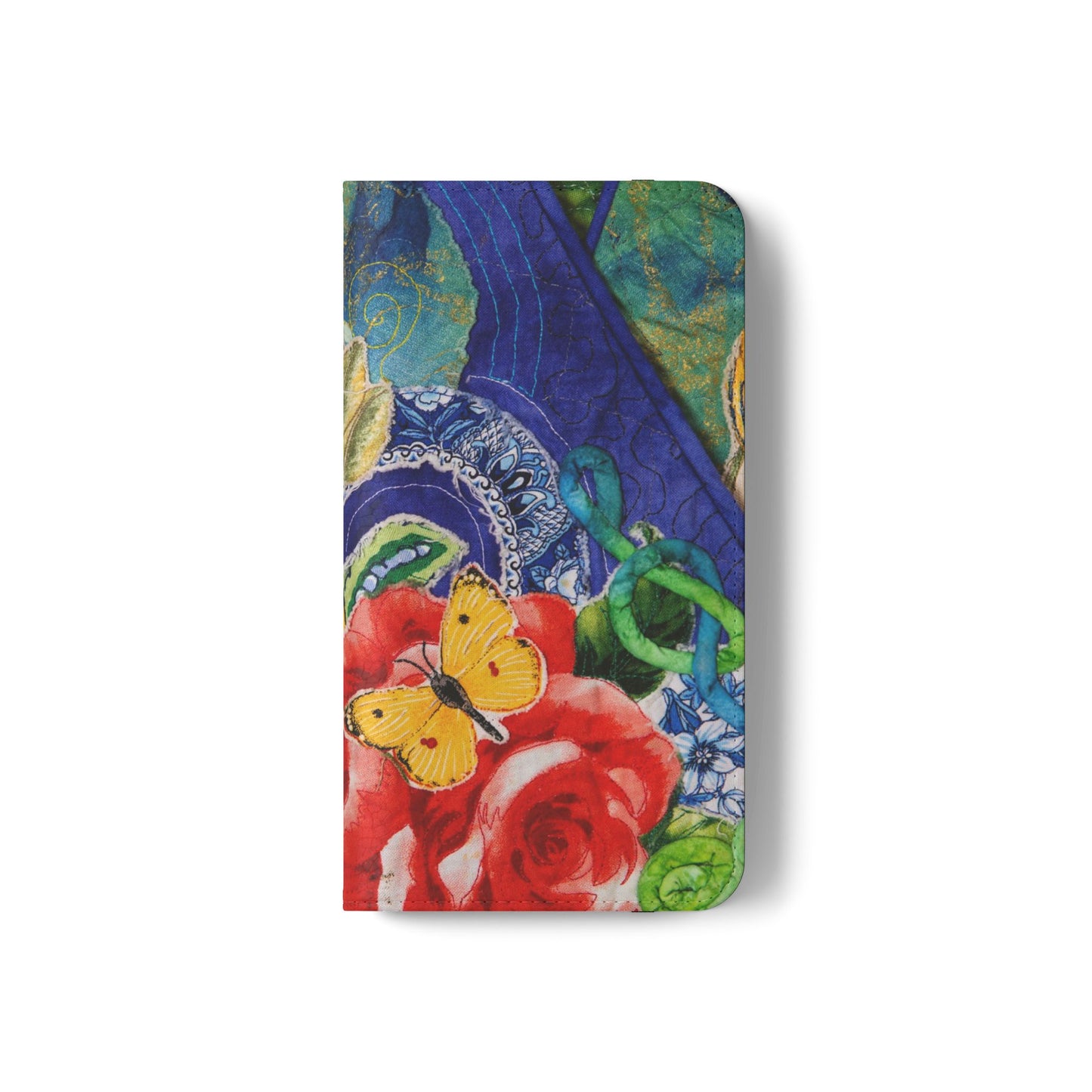 Artistic Floral Flip Wallet Phone Cases — with Card Slots