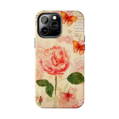 Vintage Rose & Butterflies Tough Phone Case