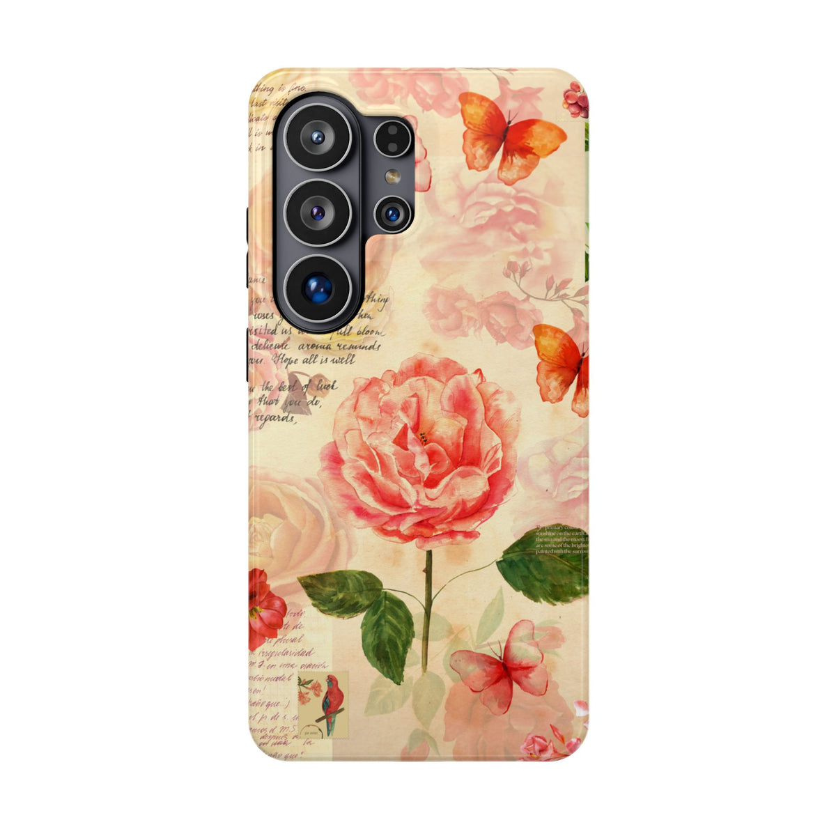 Vintage Rose & Butterflies Magnetic Phone Case - Samsung Galaxy S26