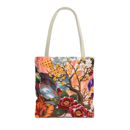 Flower in Winter Collage Tote Bag