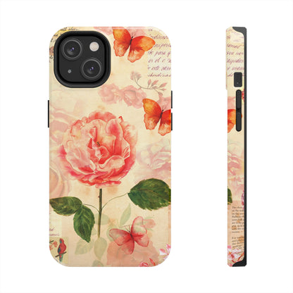 Vintage Rose & Butterflies Tough Phone Case