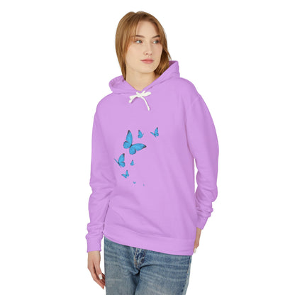 Blue Butterfly Luck - Unisex Lightweight Hoodie
