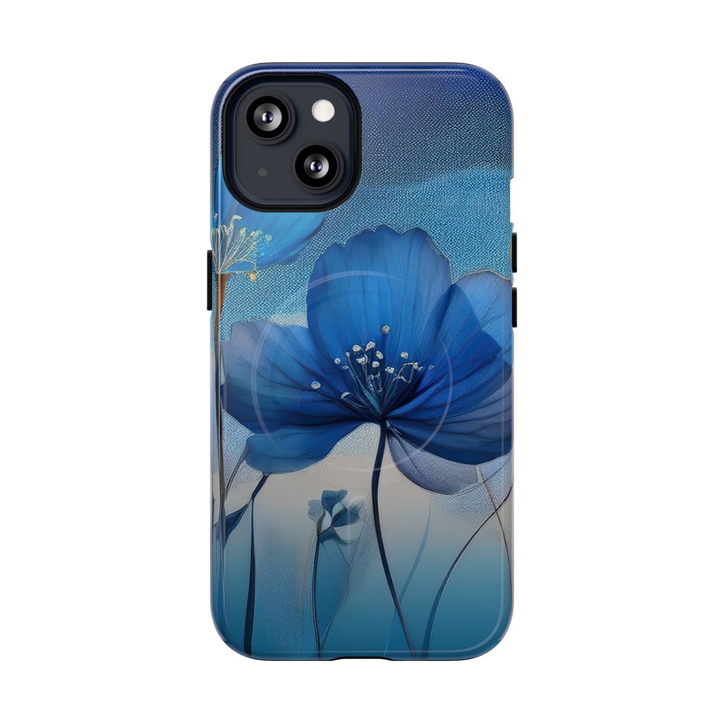 Blue Floral MagSafe Phone Cases
