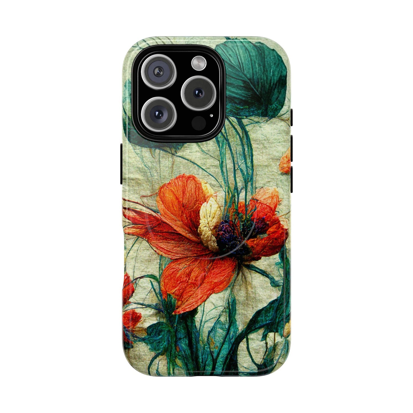 Red Flower MagSafe Phone Cases