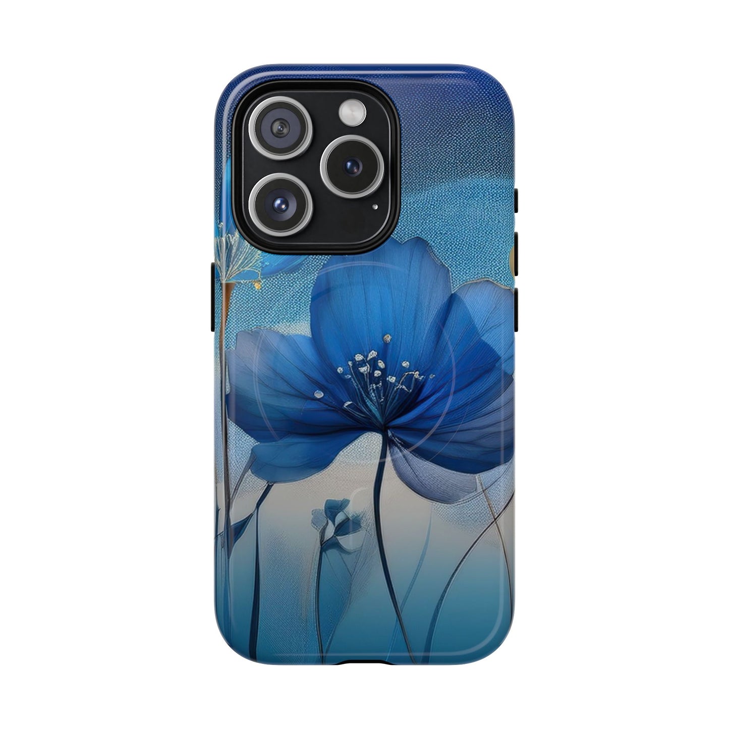 Blue Floral MagSafe Phone Cases