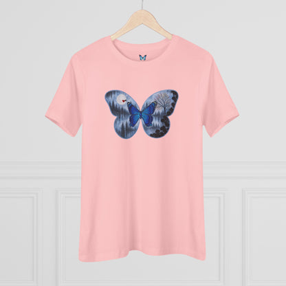 Blue Butterfly Artful Tee - Butterfly Dreamscape