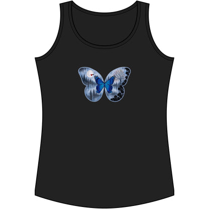 Blue Butterfly Artful Tank Top