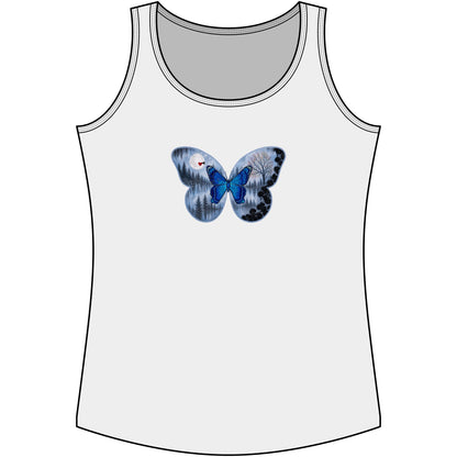 Blue Butterfly Artful Tank Top