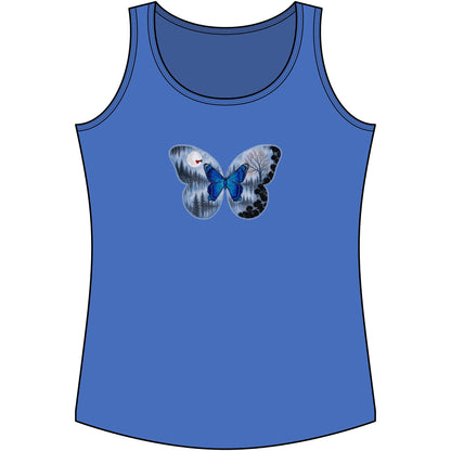 Blue Butterfly Artful Tank Top