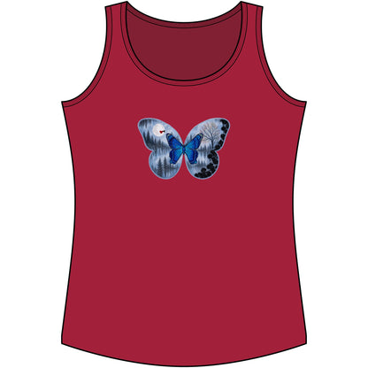 Blue Butterfly Artful Tank Top