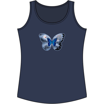 Blue Butterfly Artful Tank Top