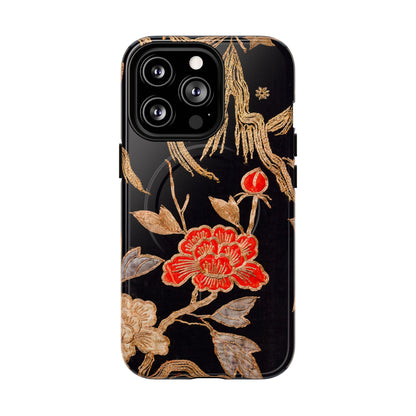 Red Peony and Gold BlossomTough Magnetic Phone Cases for iPhone