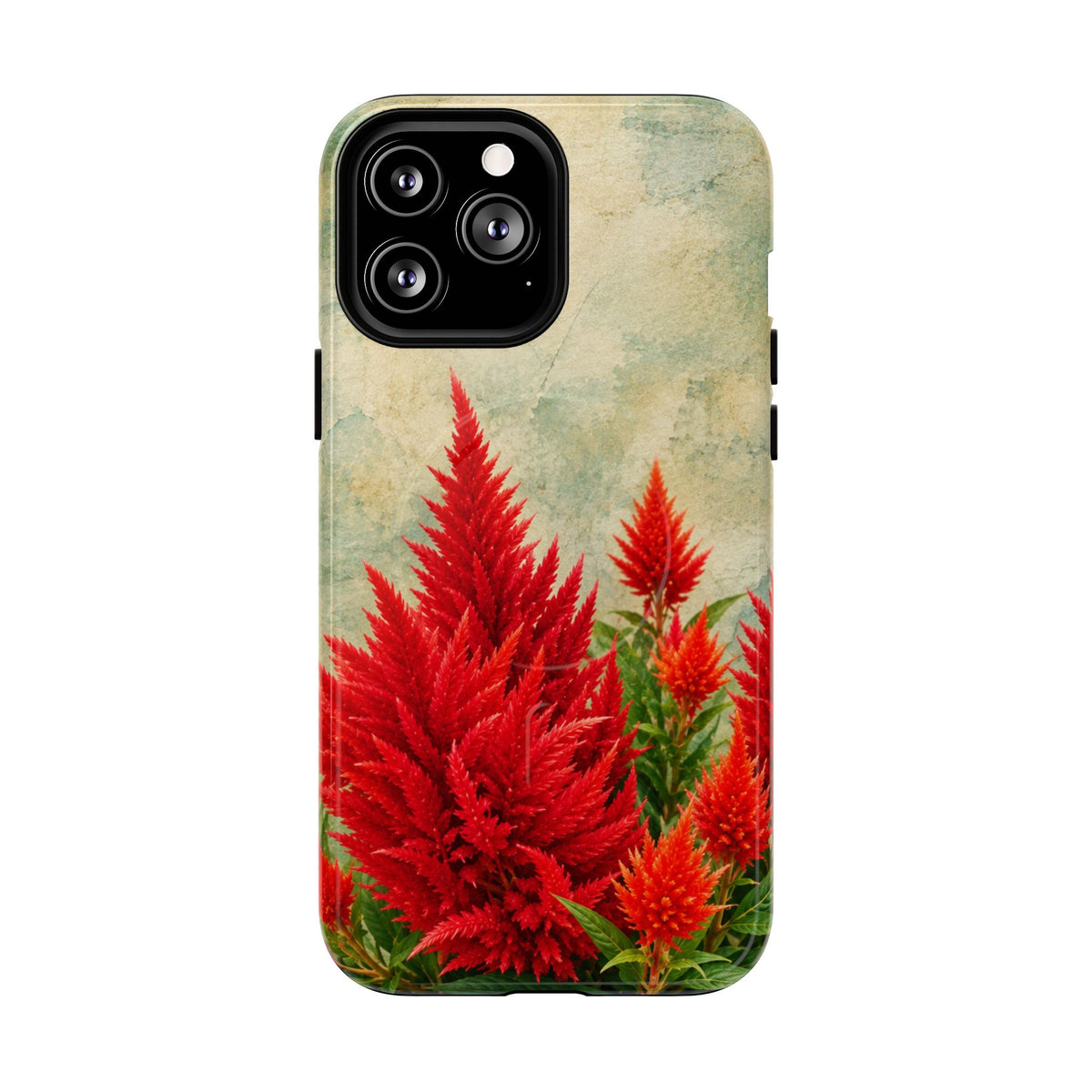 Scarlet Celosia Tough Magnetic Cases for iPhones