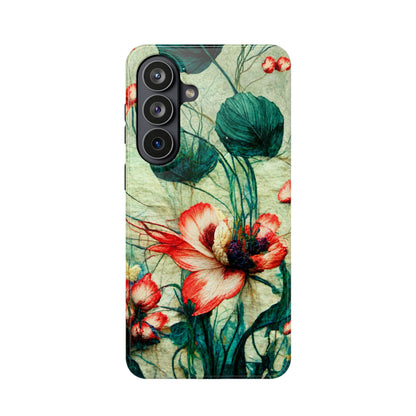 Picotee Oriental Poppy Cream &  Orange Magnetic Phone Cases - Samsung S26