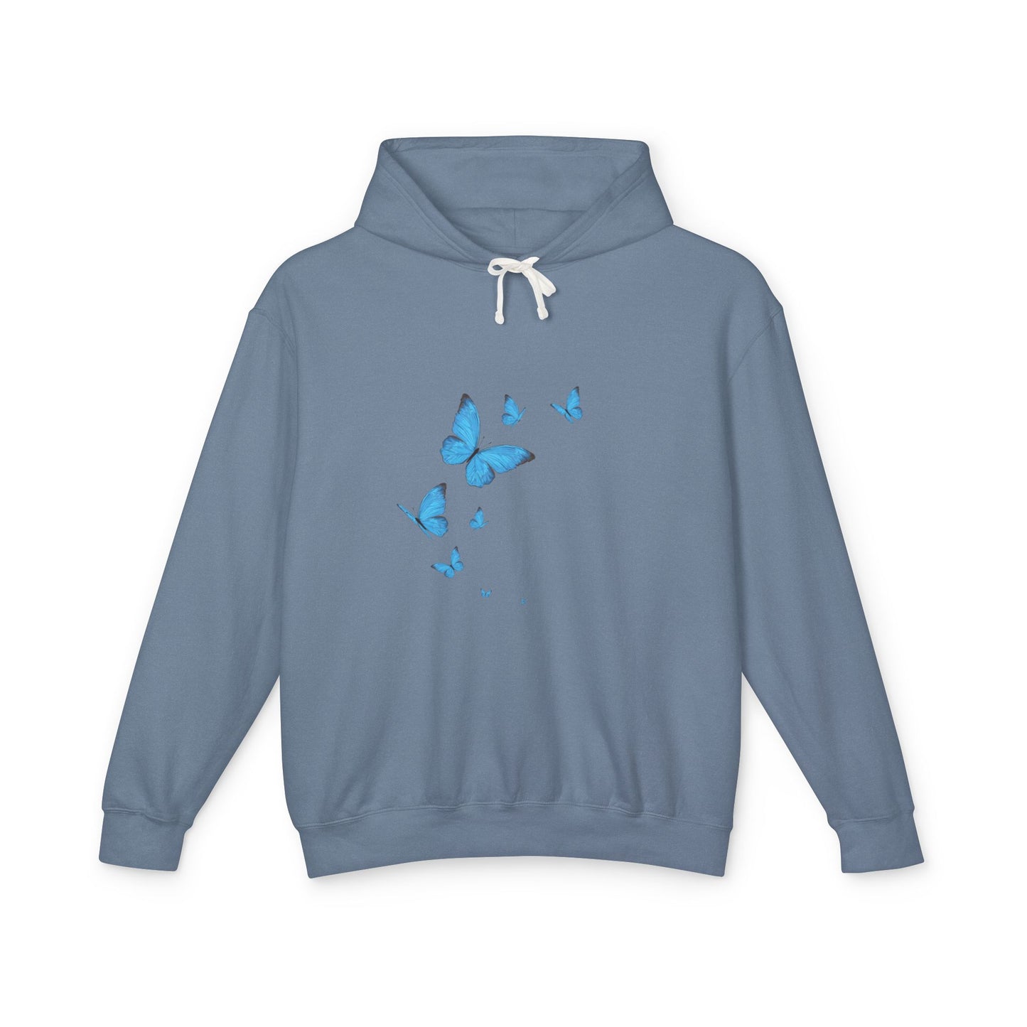 Blue Butterfly Luck - Unisex Lightweight Hoodie
