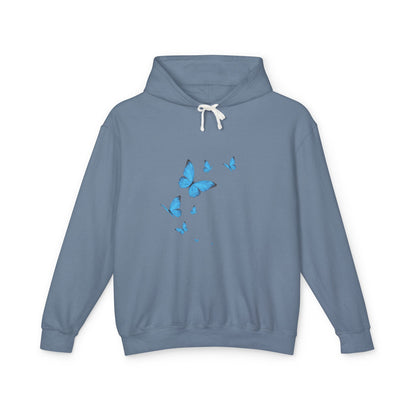 Blue Butterfly Luck - Unisex Lightweight Hoodie
