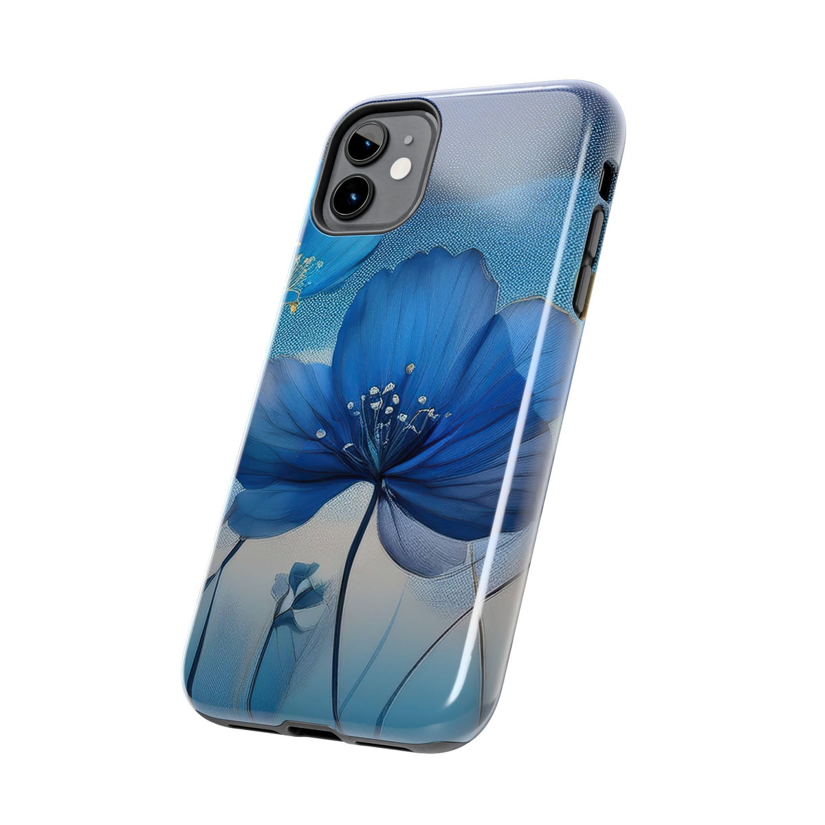 Blue Floral Tough Phone Cases