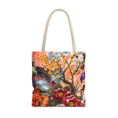 Flower in Winter Collage Tote Bag