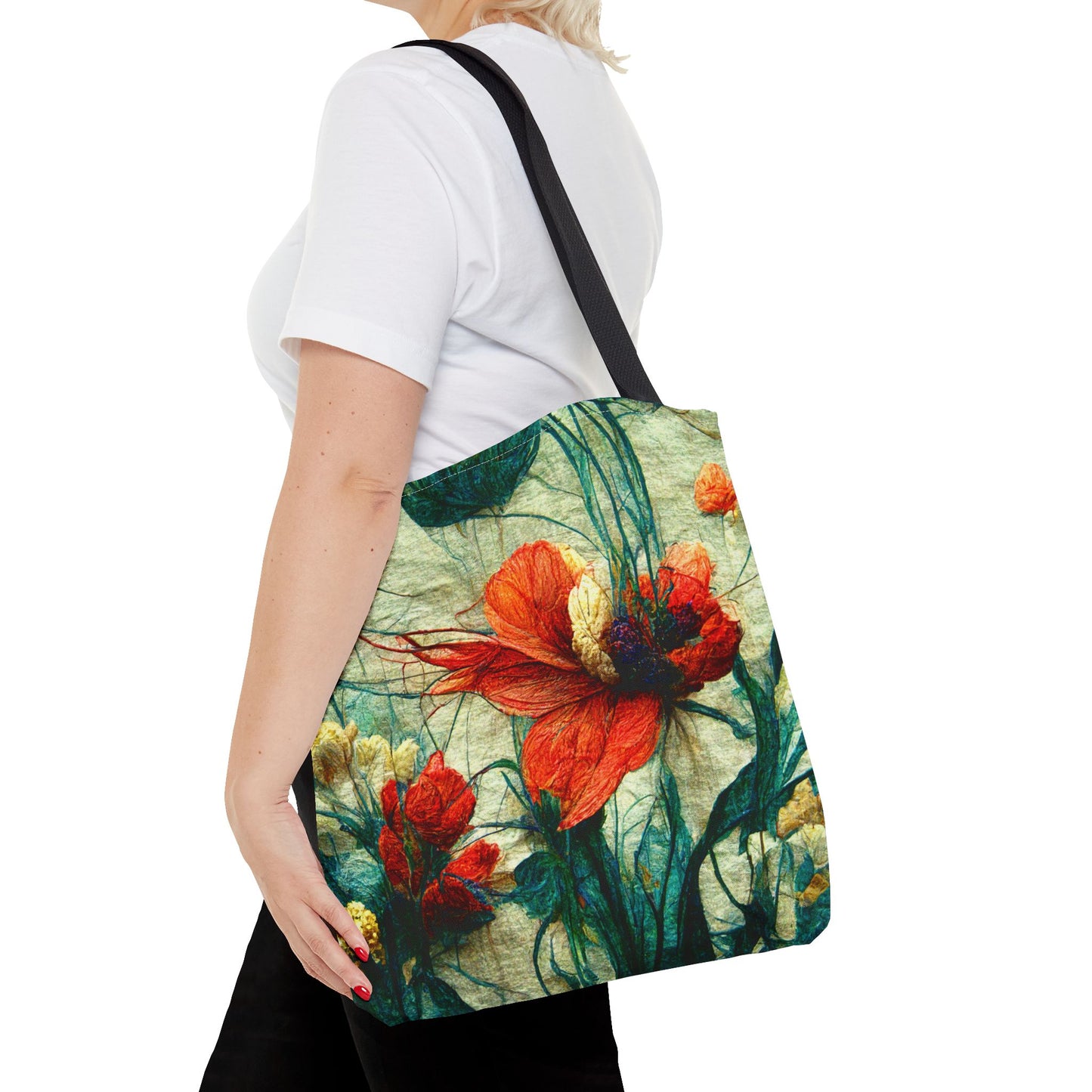Red Flower Tote Bag