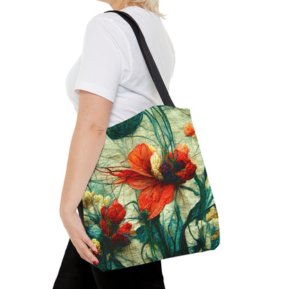 Red Flower Tote Bag