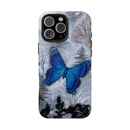 Blue Butterfly Tough Phone Cases