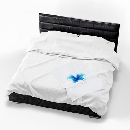 Blue Butterfly Velveteen Plush Throw Blanket