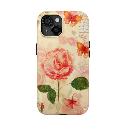 Vintage Rose & Butterflies Tough Phone Case