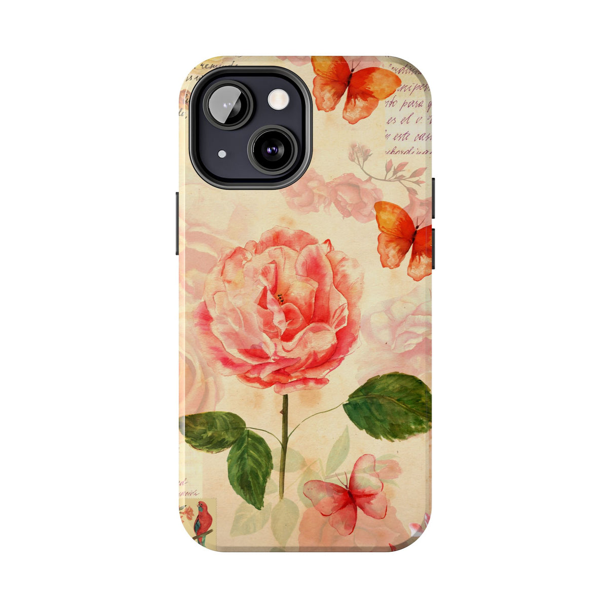 Vintage Rose & Butterflies Tough Phone Case