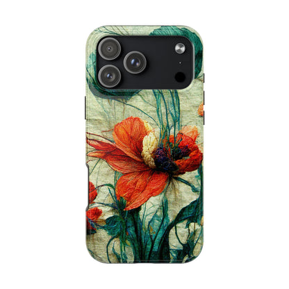 Red Flower Tough Phone Cases
