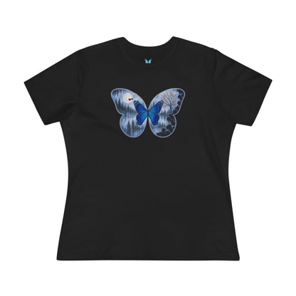 Blue Butterfly Artful Tee - Butterfly Dreamscape