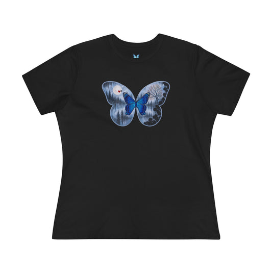 Blue Butterfly Artful Tee - Butterfly Dreamscape