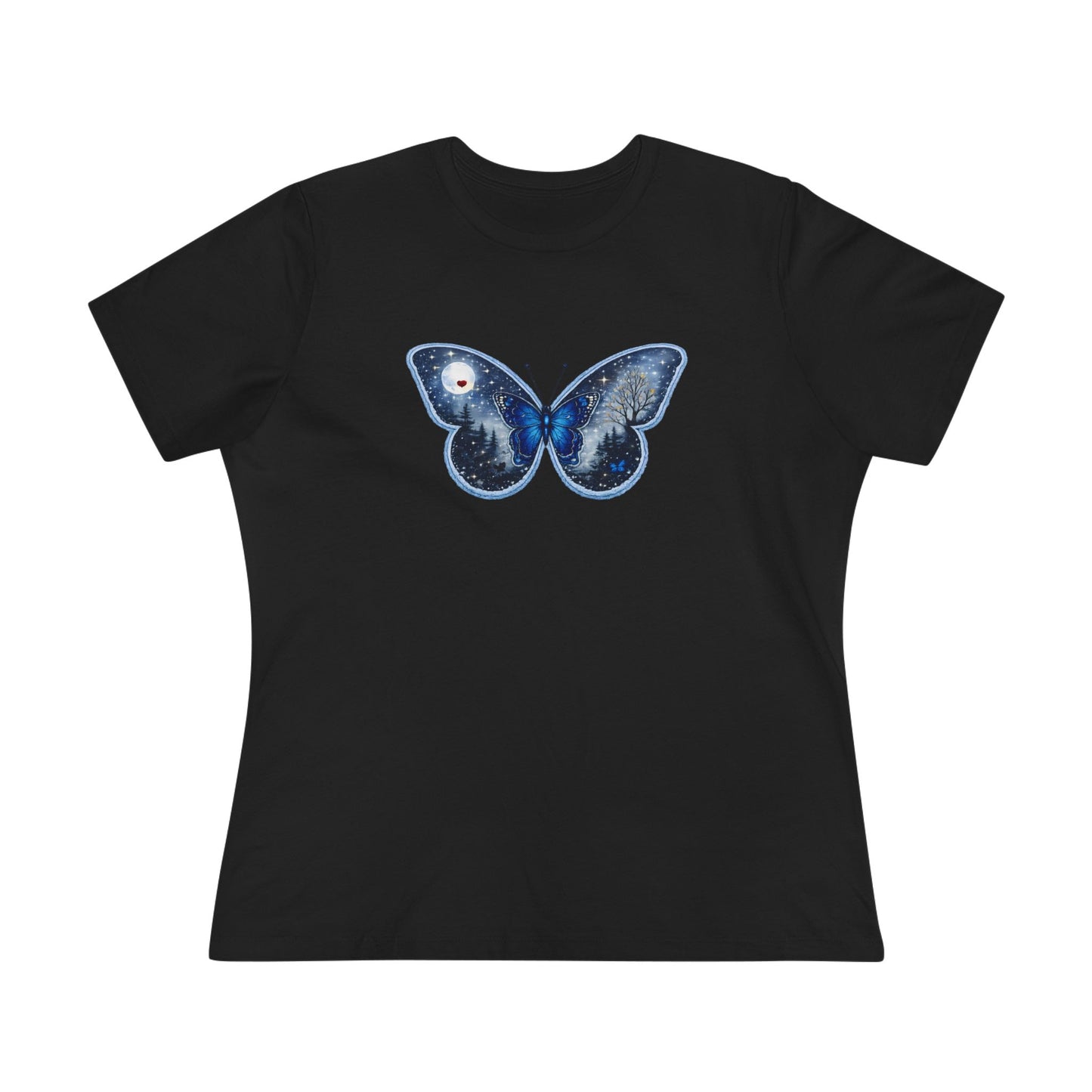 Blue Butterfly Artful Tee - Butterfly Dreamscape