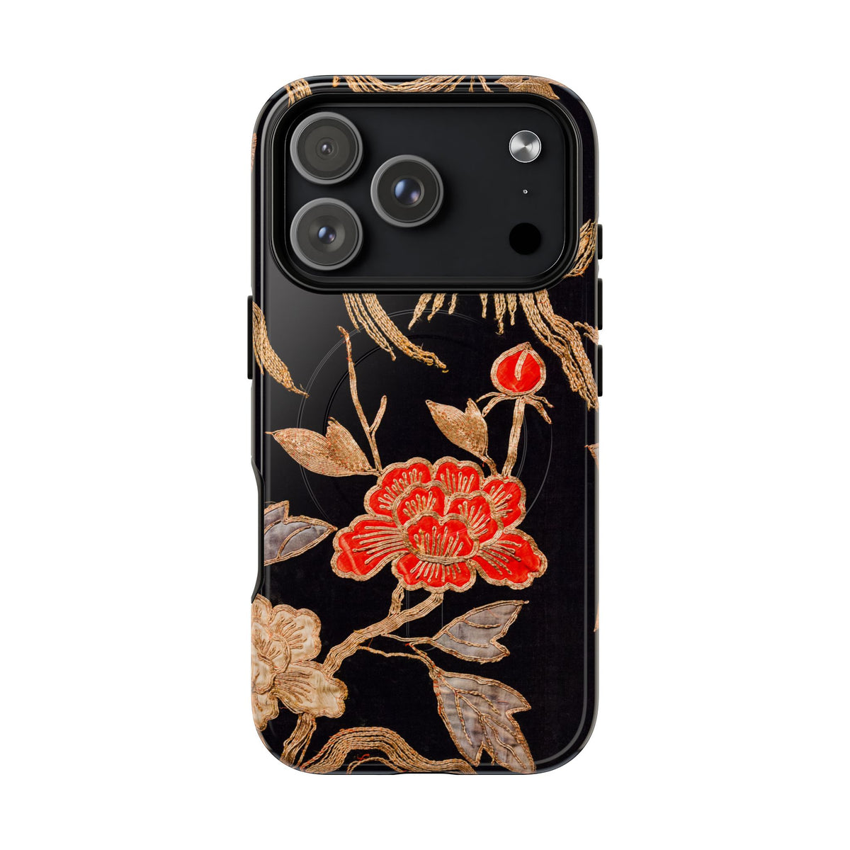 Red Peony and Gold BlossomTough Magnetic Phone Cases for iPhone