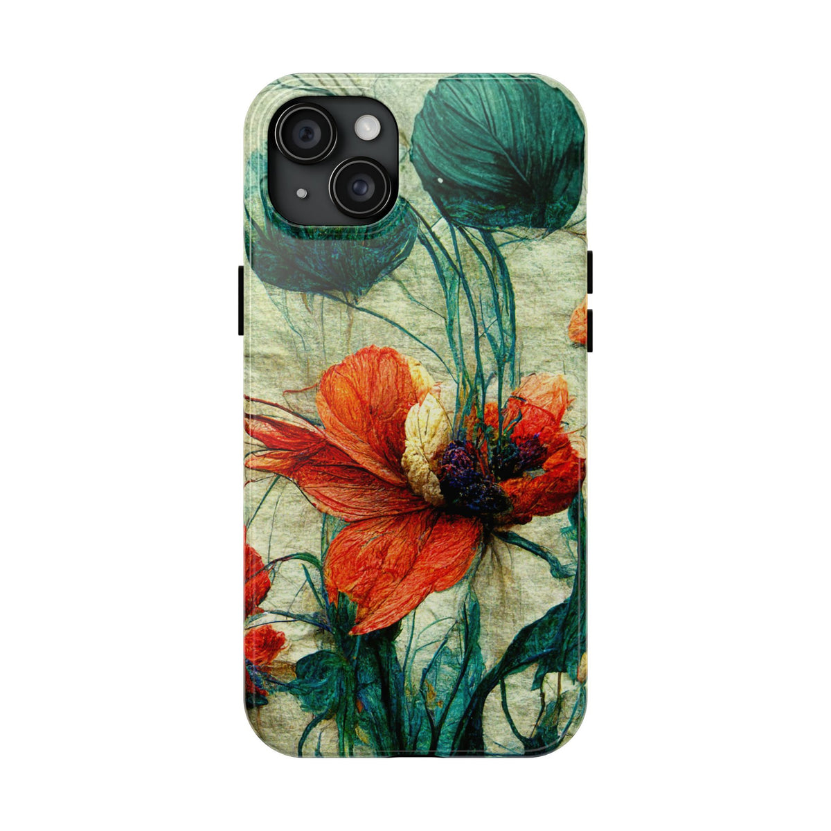 Red Flower Tough Phone Cases