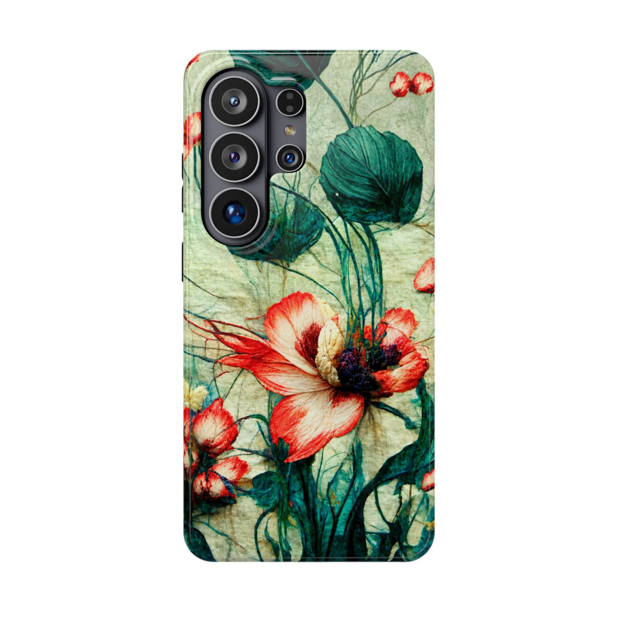 Picotee Oriental Poppy Cream &  Orange Magnetic Phone Cases - Samsung S26