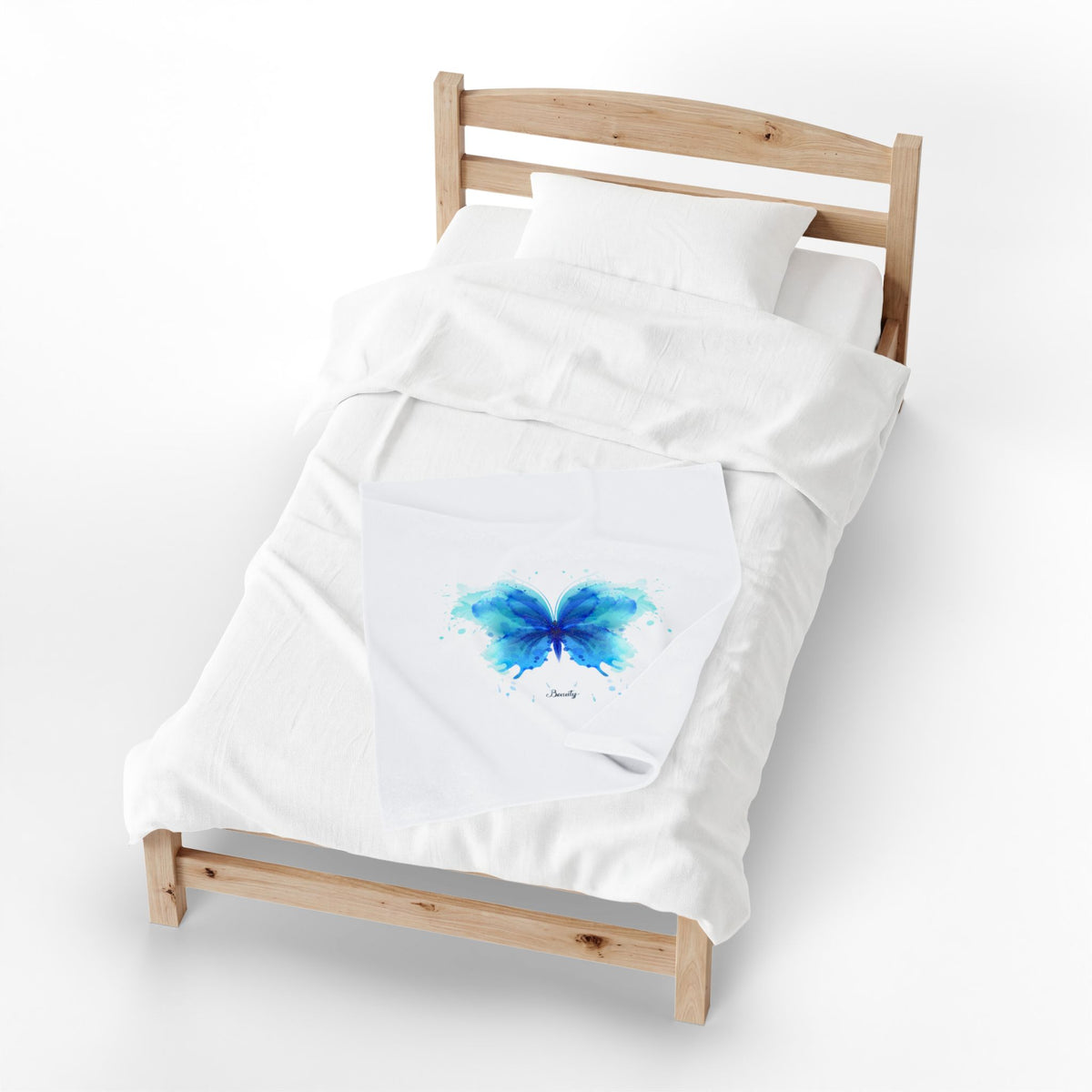 Blue Butterfly Velveteen Plush Throw Blanket