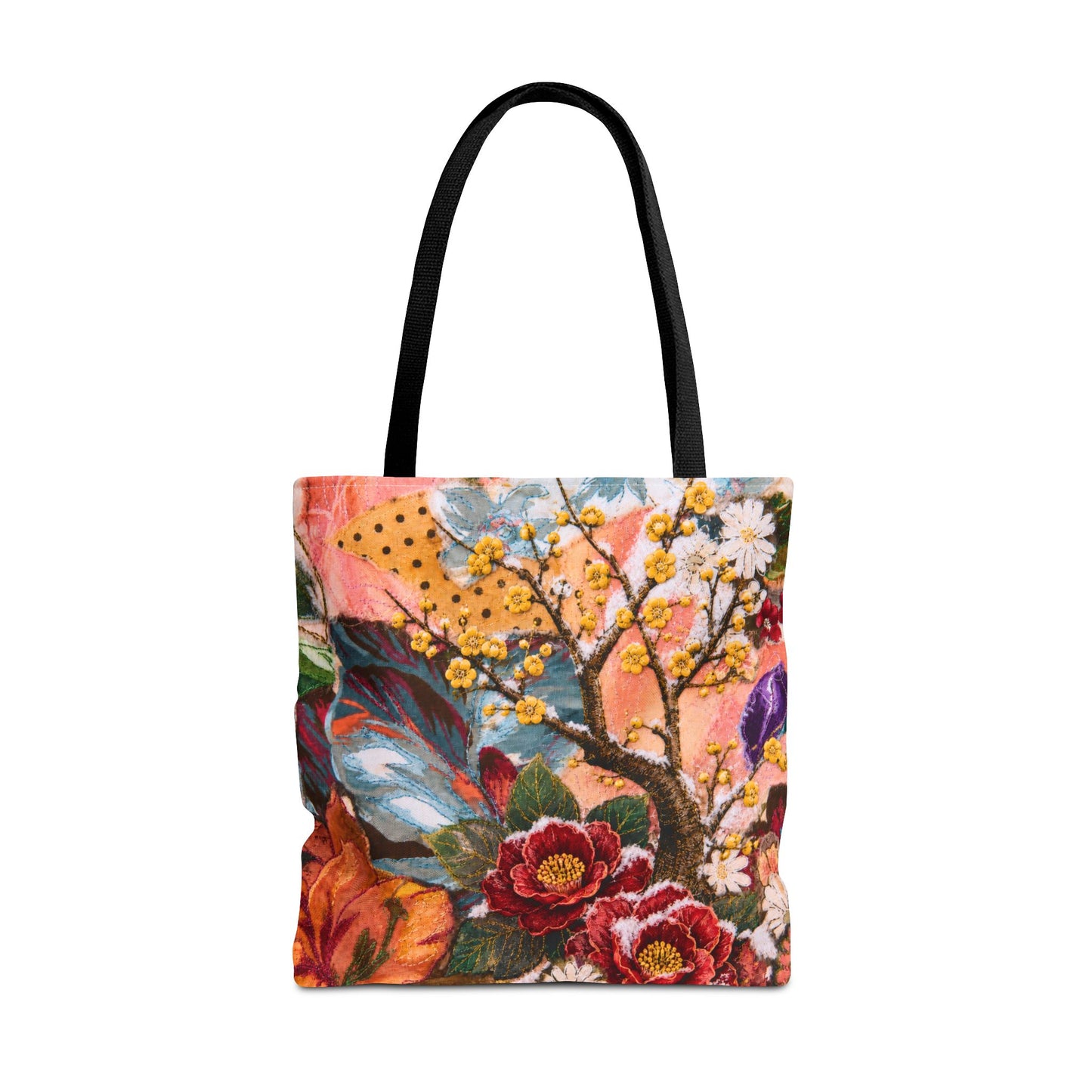 Flower in Winter Collage Tote Bag