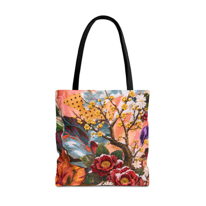 Flower in Winter Collage Tote Bag