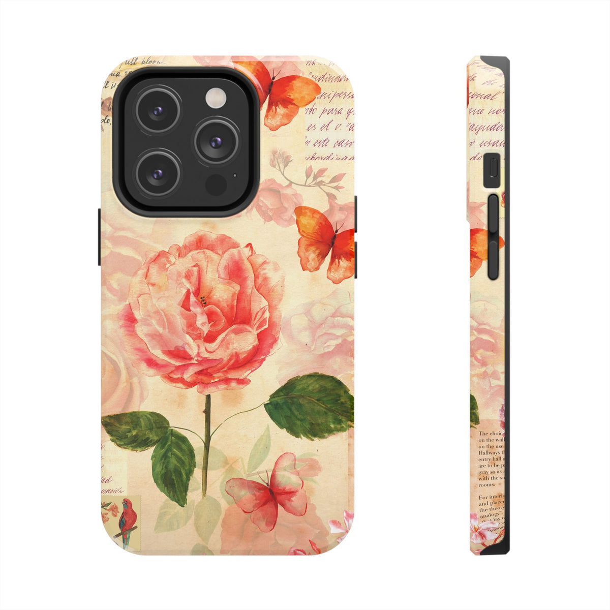 Vintage Rose & Butterflies Tough Phone Case