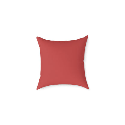 Red Flower Square Poly Canvas Pillow