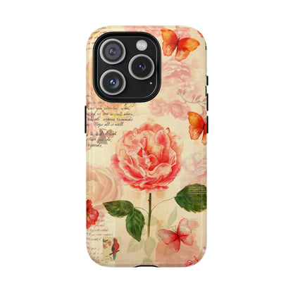 Vintage Rose & Butterflies Tough Magnetic Phone Cases for iPhone
