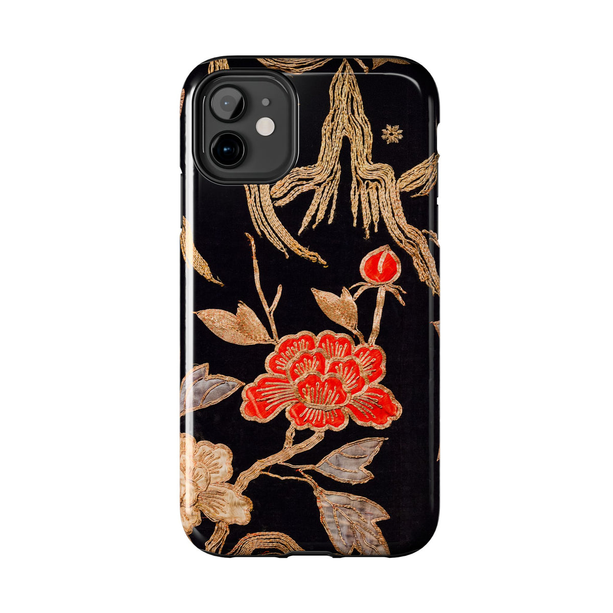 Red Peony and Gold Blossom Tough Phone Cases