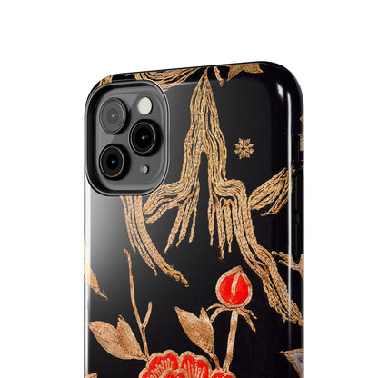 Red Peony and Gold Blossom Tough Phone Cases