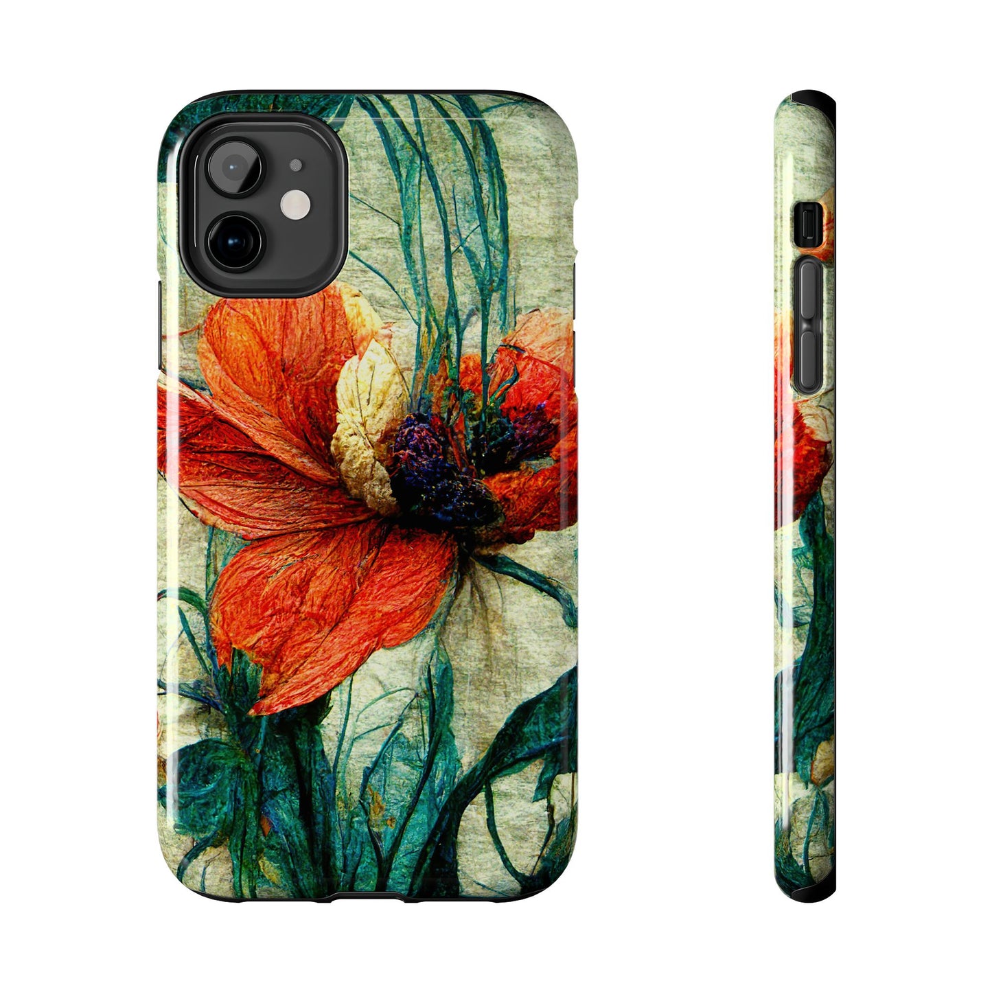 Red Flower Tough Phone Cases