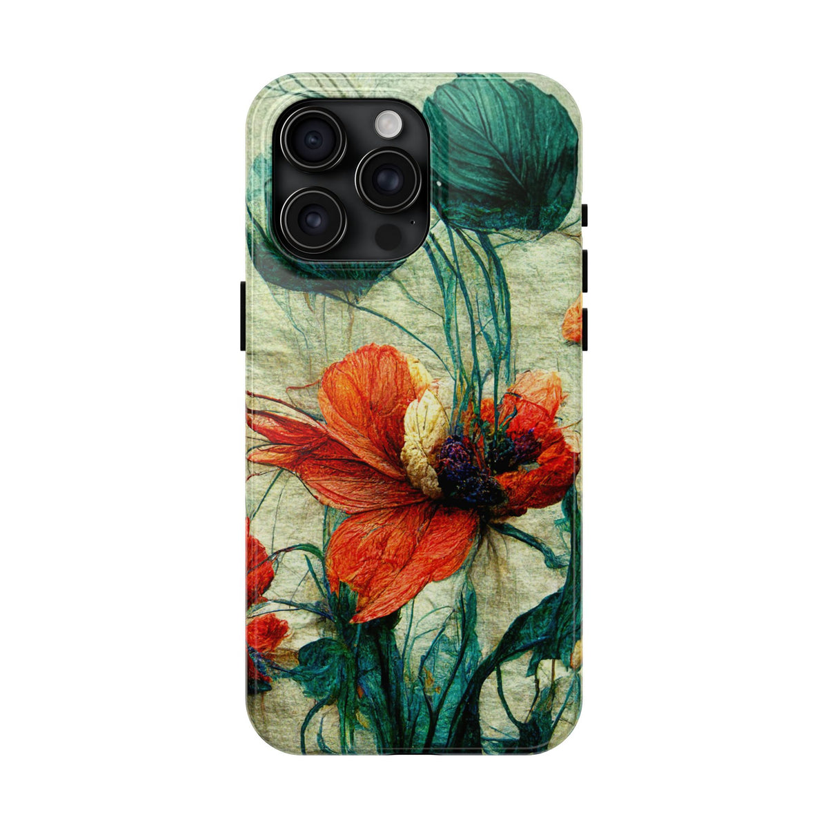 Red Flower Tough Phone Cases