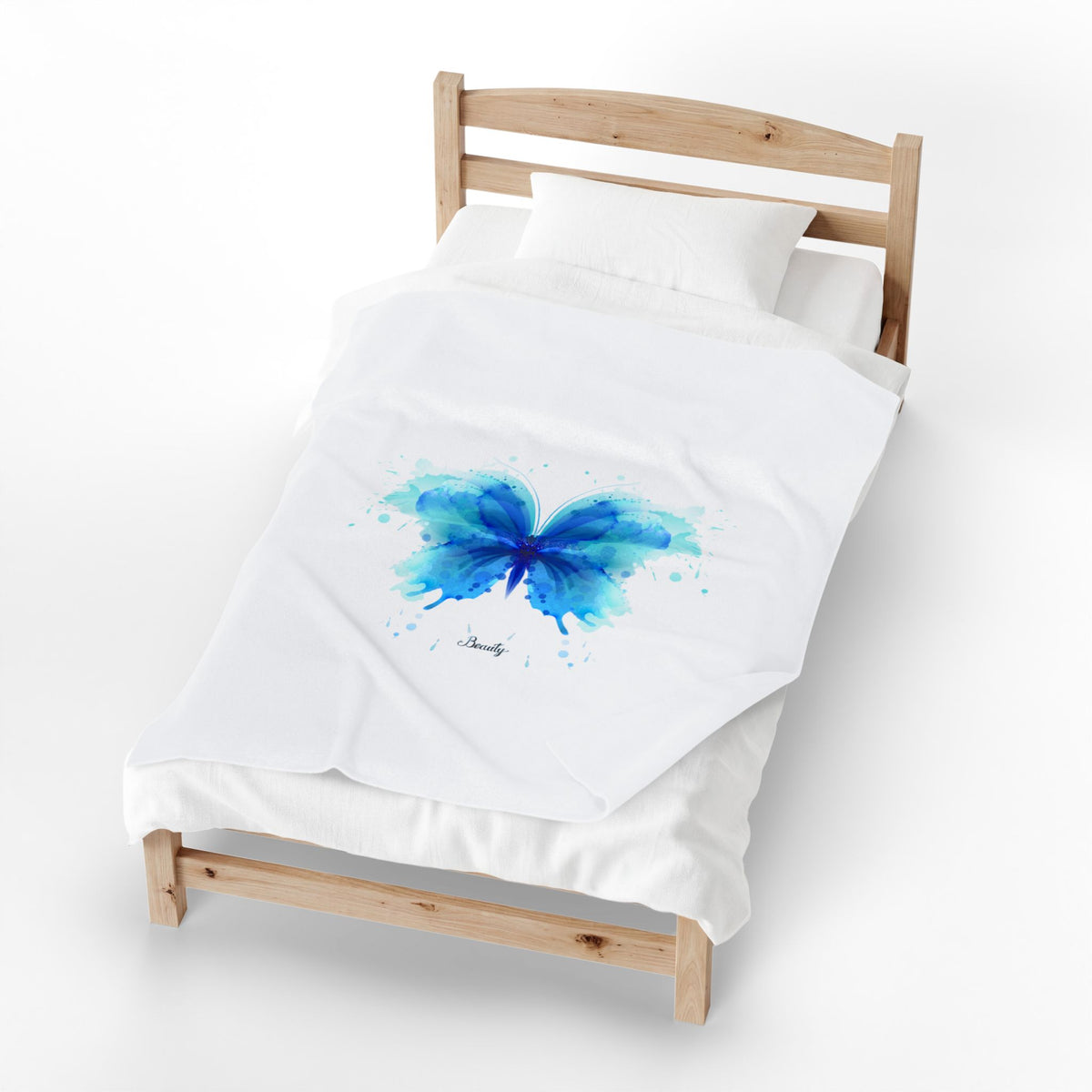 Blue Butterfly Velveteen Plush Throw Blanket