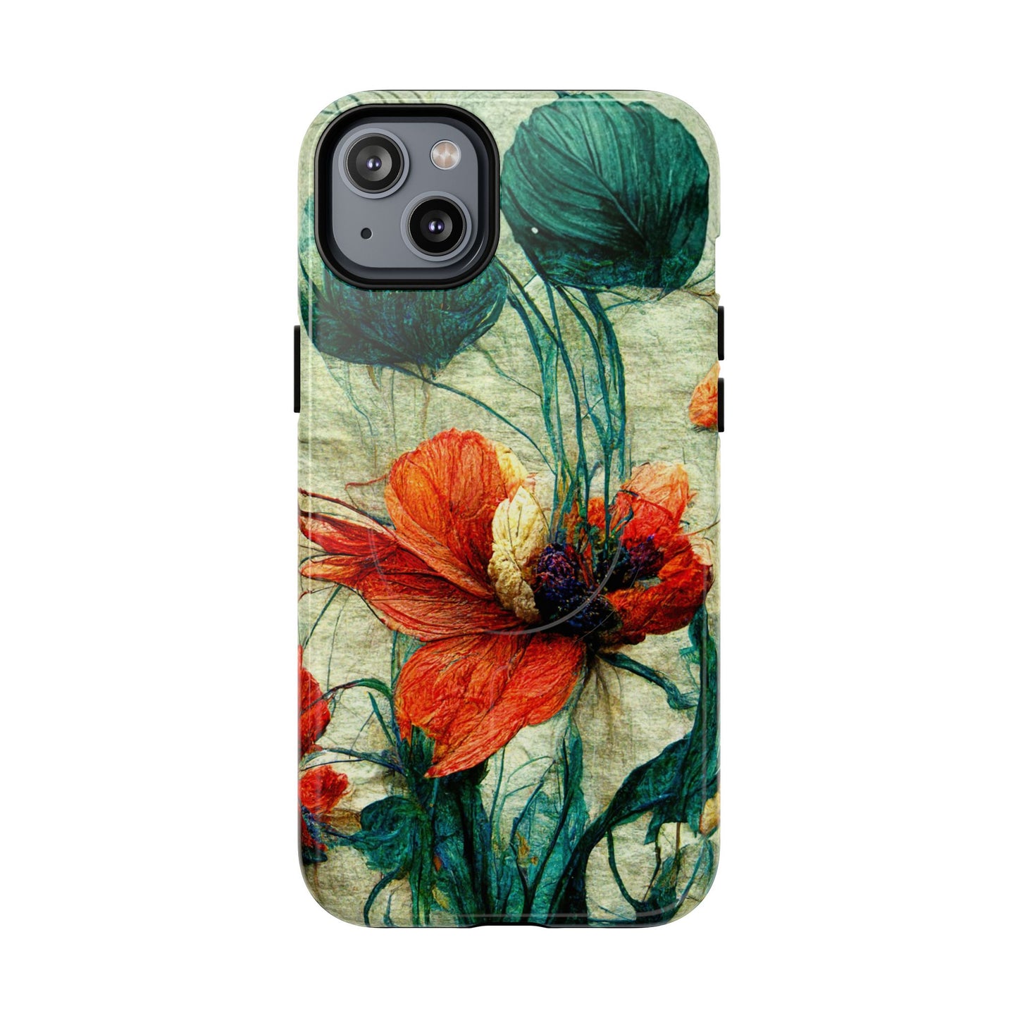 Red Flower MagSafe Phone Cases