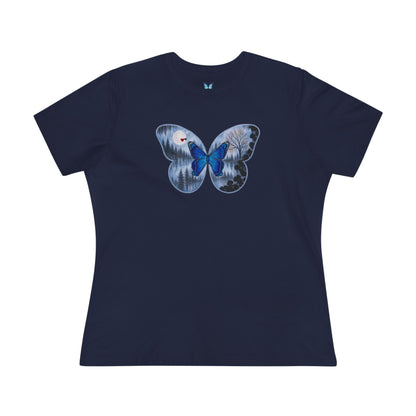 Blue Butterfly Artful Tee - Butterfly Dreamscape