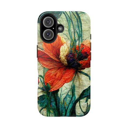 Red Flower Tough Phone Cases